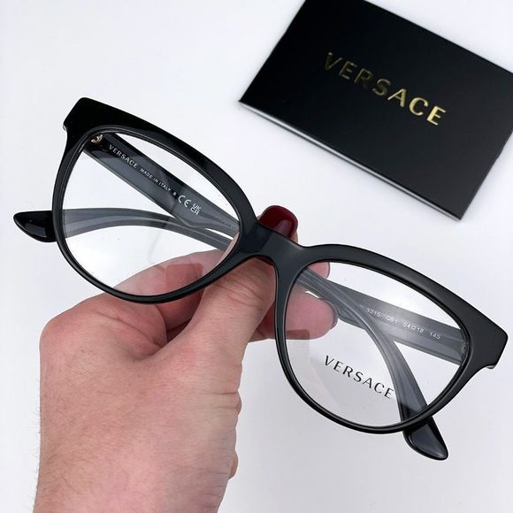  Versace VE3315 GB1 Eyeglasses Black Cat Eye Women - Picture 10 of 13